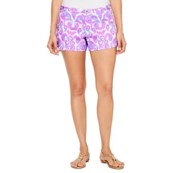 Lilly Pulitzer Adie Short Amethyst Beach Bathers 00 Ikat - Picture 1 of 9
